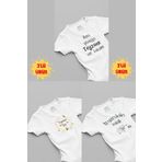 Overoz%100 Pamuk Teyze 3'lü Bebek Body Set Beyaz Çıtçıtlı Badi Teyze Yazılı Zıbın Üçlü 5159-5135-t-5124, Yeni Doğan