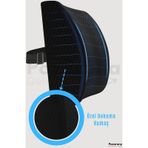 Overpazar Sırt Yastığı Sırt Minderi Sandalye Yastığı Koltuk Sırt Minderi Ortopedik Minder Bel Minderi 33x35 CM Siyah Siyah