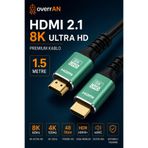 overrAN 1.5 Metre 8K Hdmı 2.1 Kablo|Yüksek Hız UHD Ses ve Görüntü Kablosu
