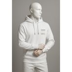Oversize %100 Pamuk Double Face Kapüşonlu Kanguru Cepli Sweatshirt Rahat Kalıp, Şık ve Konforlu Günlük Kombin - Beyaz