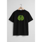 Oversize Akciğer Kanseri Göğüs Tasarımlı Unisex T-Shirt