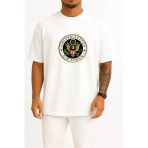 Oversize Amerika Birleşik Devletleri Hava Kuvvetleri Göğüs Baskılı Unisex T-Shirt