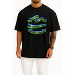 Oversize Azerbaycan Bayrağı Göğüs Tasarımlı Unisex T-Shirt