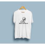 Oversize Baby On Board / Arabada Bebek Var Tasarım Unisex T-Shirt - XL - Beyaz