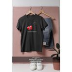 Oversize Black Stethoscope Steteskop Tasarımlı Unisex T-Shirt - Siyah