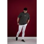 Oversize Çizgili İnce Penye Erkek T-shirt