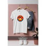 Oversize Compact Disc LED Zeppelin Tasarımlı Unisex T-Shirt - XL - Beyaz