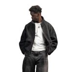 Oversize Crop Model Yan Cepli Astarlı Kırçıllı Mont