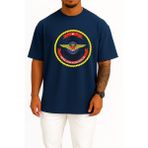 Oversize Deniz Hava Komutanlığı Türk Silahlı Kuvvetleri Göğüs Tasarımlı Unisex T-Shirt