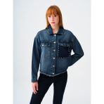 Oversize Fit Kadın Ceket - Denim - XS - S