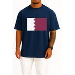 Oversize Flag Of Qatar - Katar Bayrağı Göğüs Tasarımlı Unisex T-Shirt