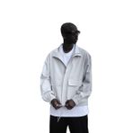Oversize Gabardin Kumaş Astarsız Torba Cepli Dik Yaka Fermuar Kapamalı Baharlık Mont TAŞ S