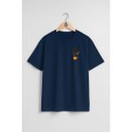 Oversize Glove Goalkeeper, Oliver Kahn Kaleci Eldiveni Cep Tasarımlı Unisex T-Shirt - Lacivert