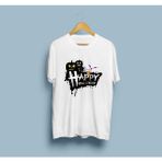 Oversize Happy Halloween Tasarım Unisex T-Shirt - Beyaz