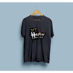 Oversize Happy Halloween Tasarım Unisex T-Shirt - Siyah