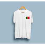 Oversize Hungary / Macaristan Bayrağı Cep Logolu Unisex T-Shirt - Beyaz