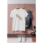 Oversize Iskambil Kağıt Logoları Tasarımlı Unisex T-Shirt - Beyaz - XL