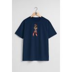 Oversize Karagöz Ve Hacivat Göğüs Tasarımlı Unisex T-Shirt