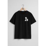 Oversize Kemal Sunal Inek Şaban Cep Tasarımlı Unisex T-Shirt - Siyah - XL