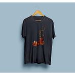 Oversize Keman Tasarım Unisex T-Shirt - Siyah