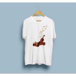 Oversize Keman Tasarım Unisex T-Shirt - XL - Siyah