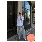 Oversize Keten Uzun Tesettür Gömlek