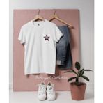 Oversize Kızıl Yıldız Sovyetler Birliği Madalyası Tasarımlı Unisex T-Shirt - Beyaz