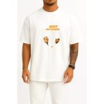 Oversize Kurtlar Vadisi İki Dost İki Deli Kurşun Gibiyiz Göğüs Tasarımlı Unisex T-Shirt