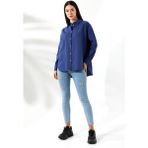 Oversize Lacivert Kadın Gömlek