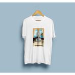 Oversize Mistik Kediler Tarot Kart Baskılı Unisex T-Shirt - XL - Beyaz