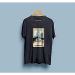 Oversize Mistik Kediler Tarot Kart Baskılı Unisex T-Shirt - XL - Siyah