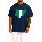 Oversize Nijerya Bayrağı Ve Haritası Göğüs Tasarımlı Unisex T-Shirt