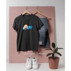 Oversize Patron Bebek Tasarımlı Unisex T-Shirt - Siyah