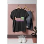 Oversize Periyodik Tablo Tasarımlı Unisex T-Shirt - Siyah