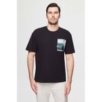 Oversize Siyah Baskılı %100 Pamuk T-shirt 2EC14ORT05210