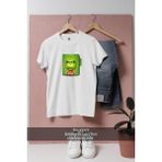 Oversize The Grinch Tasarımlı Unisex T-Shirt - Beyaz - XL