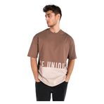 Oversize tşört düz yaka%100 pamuk (KAHVE KREM BE UNİQO, XL)