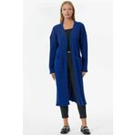 Oversize Uzun Triko Hırka - Saks