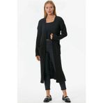 Oversize Uzun Triko Hırka - Siyah