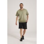 Oversize Yağ Yıkama (Dirty Oil) Yeşil Erkek Tişört, %100 Pamuk Kumaş Tshirt Etekte Kurukafa
