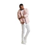 Oversize Yakalı Baskı Detaylı Astarlı Çıt Çıt Kapamalı Erkek Baharlık Mont TOZ PEMBE XL