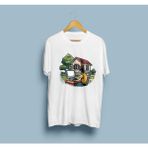 Oversize Yazılımcı Bilgisayar Ağaç ve Ev Tasarım Unisex T-Shirt - XL - Beyaz