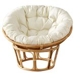 Overstuffed Sandalye Minderi Yuvarlak Kaymaz Koltuk Minderi Askılı Yıkanabilir İç Mekan/Dış Mekan Kullanımı 110x110 cm Yumuşak Beyaz Yumurta Yuvası Yastığı (50x50 cm)