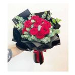 Övgü - 9 Kırmızı Gül Buketi - Özel Aranjman Hediyelik Kesme Canlı Çiçek BALFLOWERDESİGN-2144