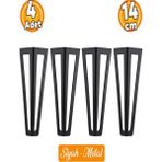 Ovit Metal Siyah 14CM Mobilya Koltuk Kanepe Konsol Tv Ünitesi Yükseltici Ayağı Ayakları 4 Adet