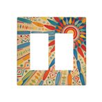 Ovitssrk Retro Boho Gökkuşağı Güneş Işığı Anahtarı Kapakları Dekoratif Çift Salıncak Duvar Plakası Elektrikli Ön Panel Anahtar Plakası Ülke Banyo Yatak Odası oturma odası Mutfak Dekoru için 10 x 11,6 cm