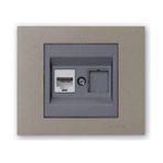 Ovivo Grano Füme Çerçeve + Antrasit Metalik Cat6 RJ45 Prizi