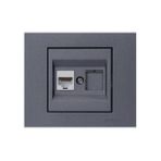 Ovivo Grano Metalik Füme Rj45 Cat6 Tekli Data Prizi