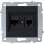Ovivo Grano Metalik Siyah Cat3 Cat4 Telefon ve Data Prizi