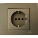 Ovivo Grano Metallic Topraklı Antrasit Priz